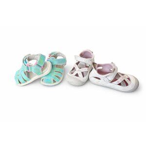 Stride Rite Soft Motion 6M + See Kai Run 4 Toddler Sandals‎ Bundle